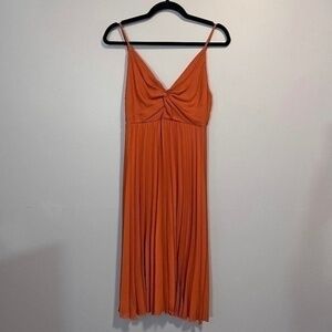 New ASOS Rust Pleated Sleeveless Midi Dress 4P / S​